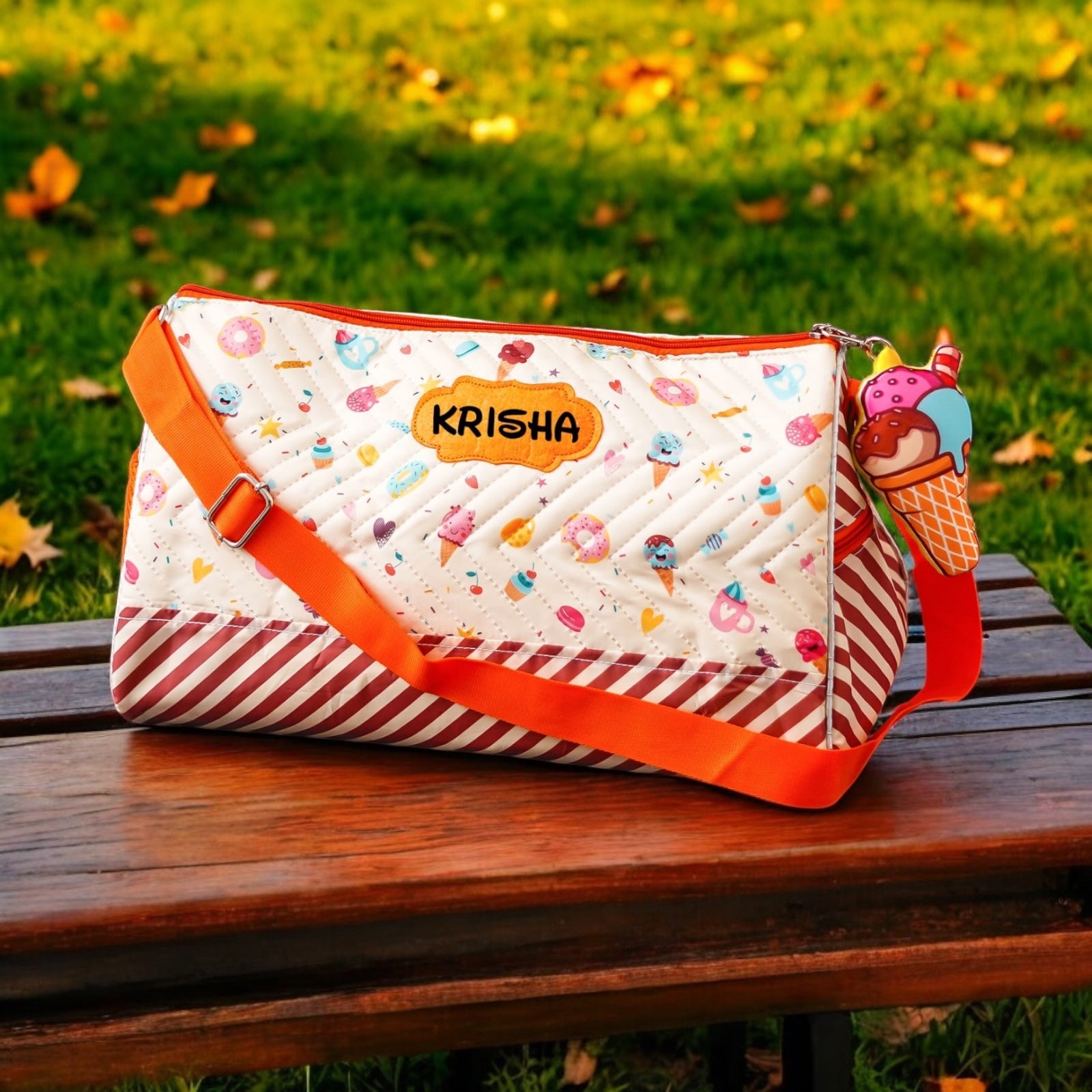 Ice Cream Print Duffle Bags