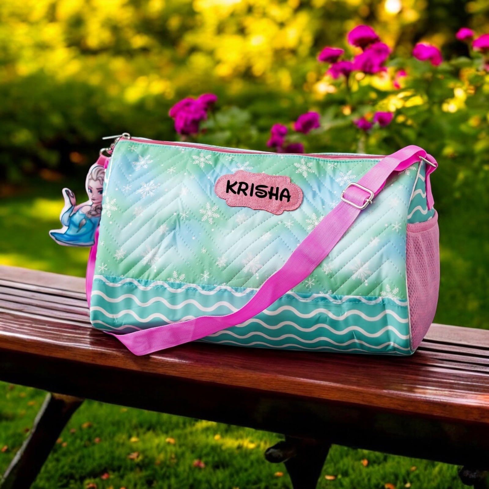 Snowflake Print Duffle Bags