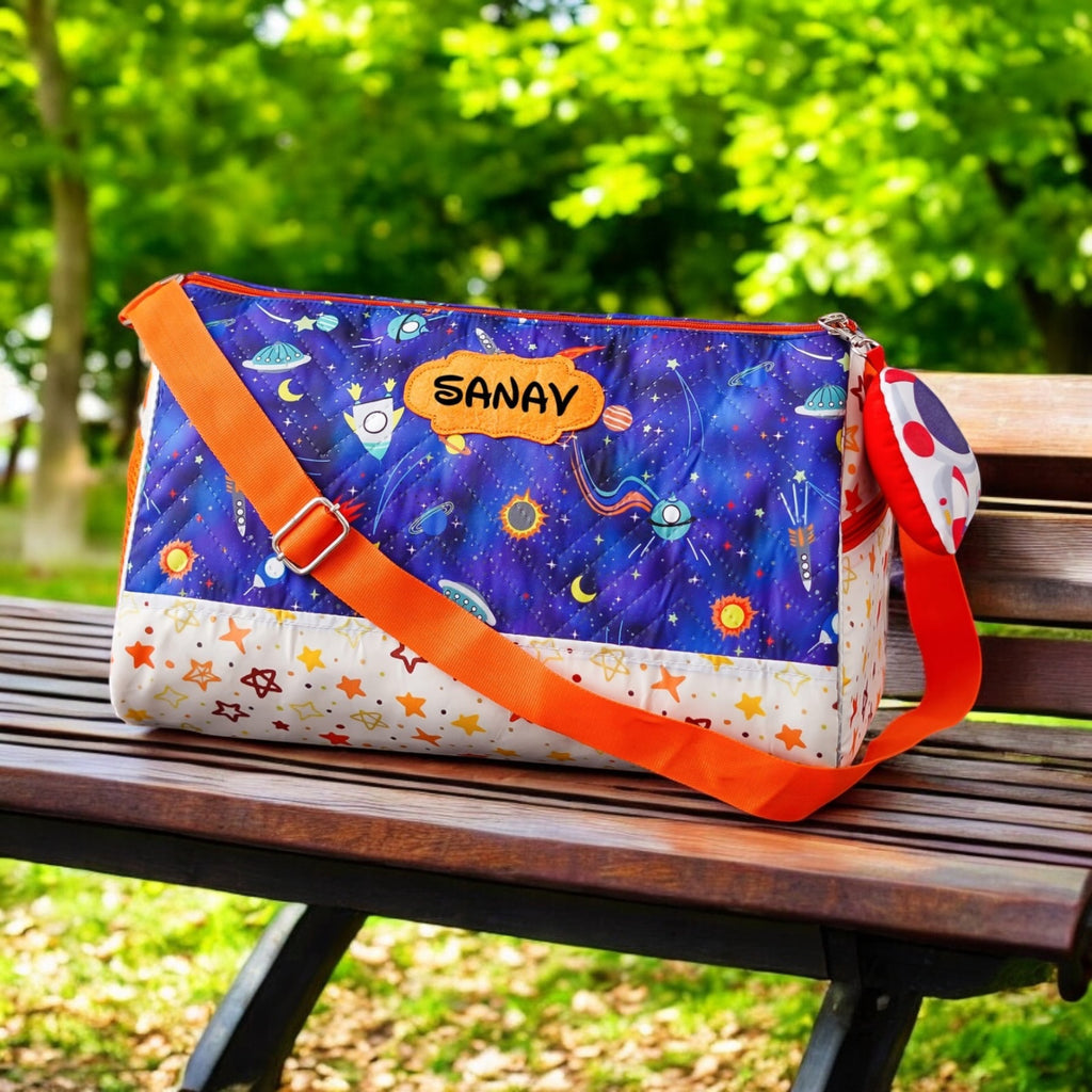 Space Print Duffle Bags