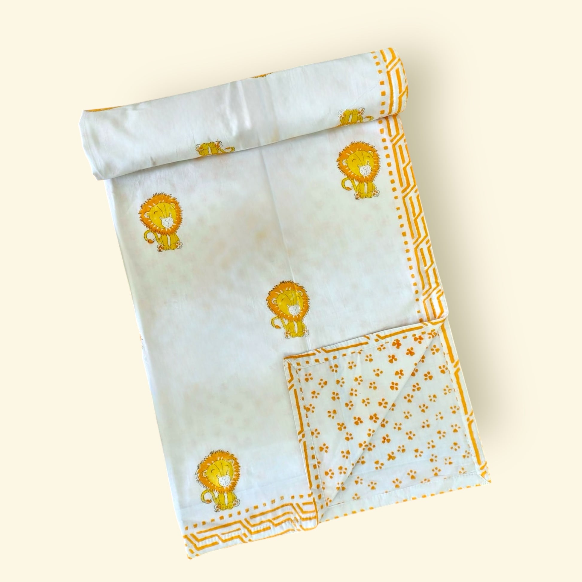 Lion Print Mul-Mul Cotton Dohars