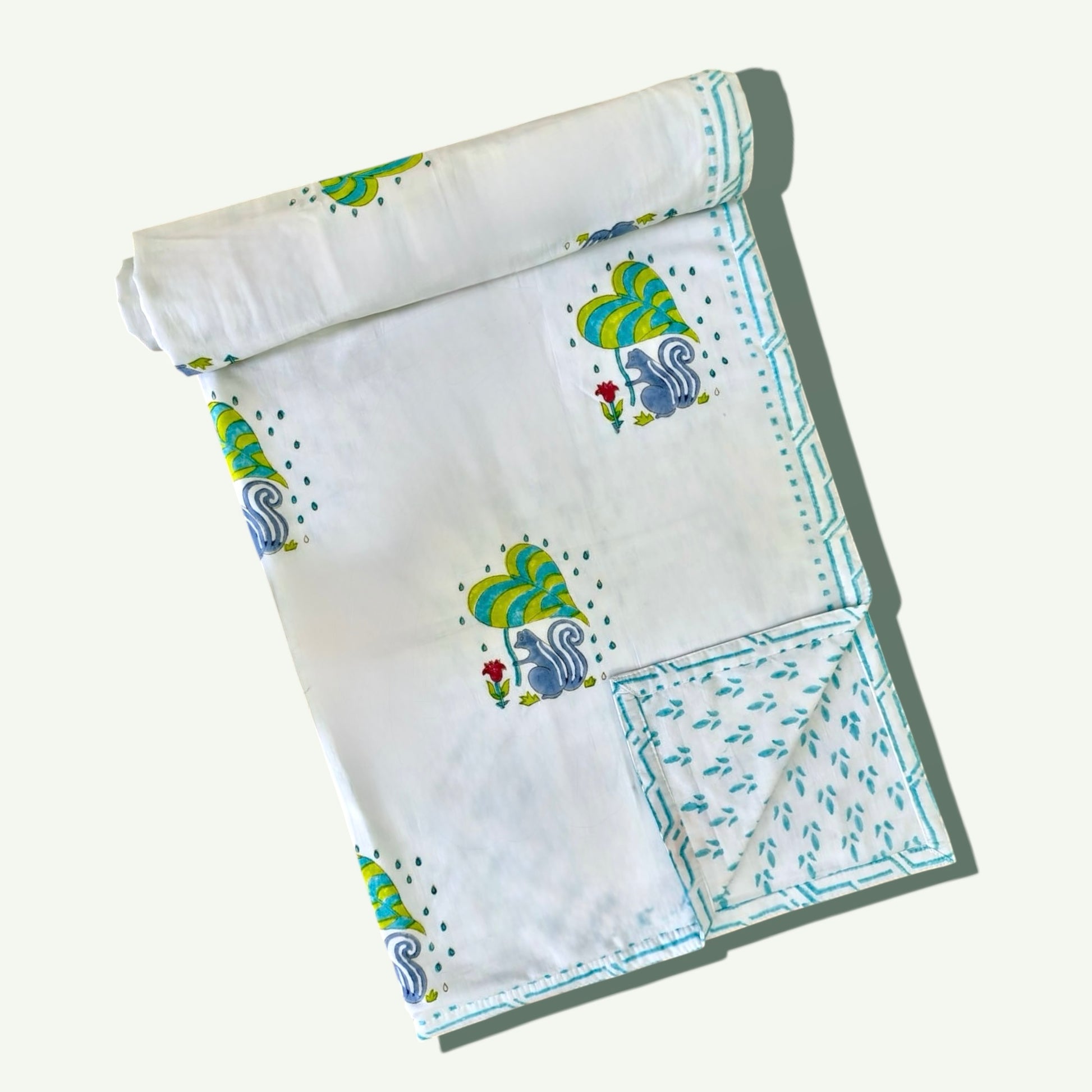 Squirrel Print Mul-Mul Cotton Dohars