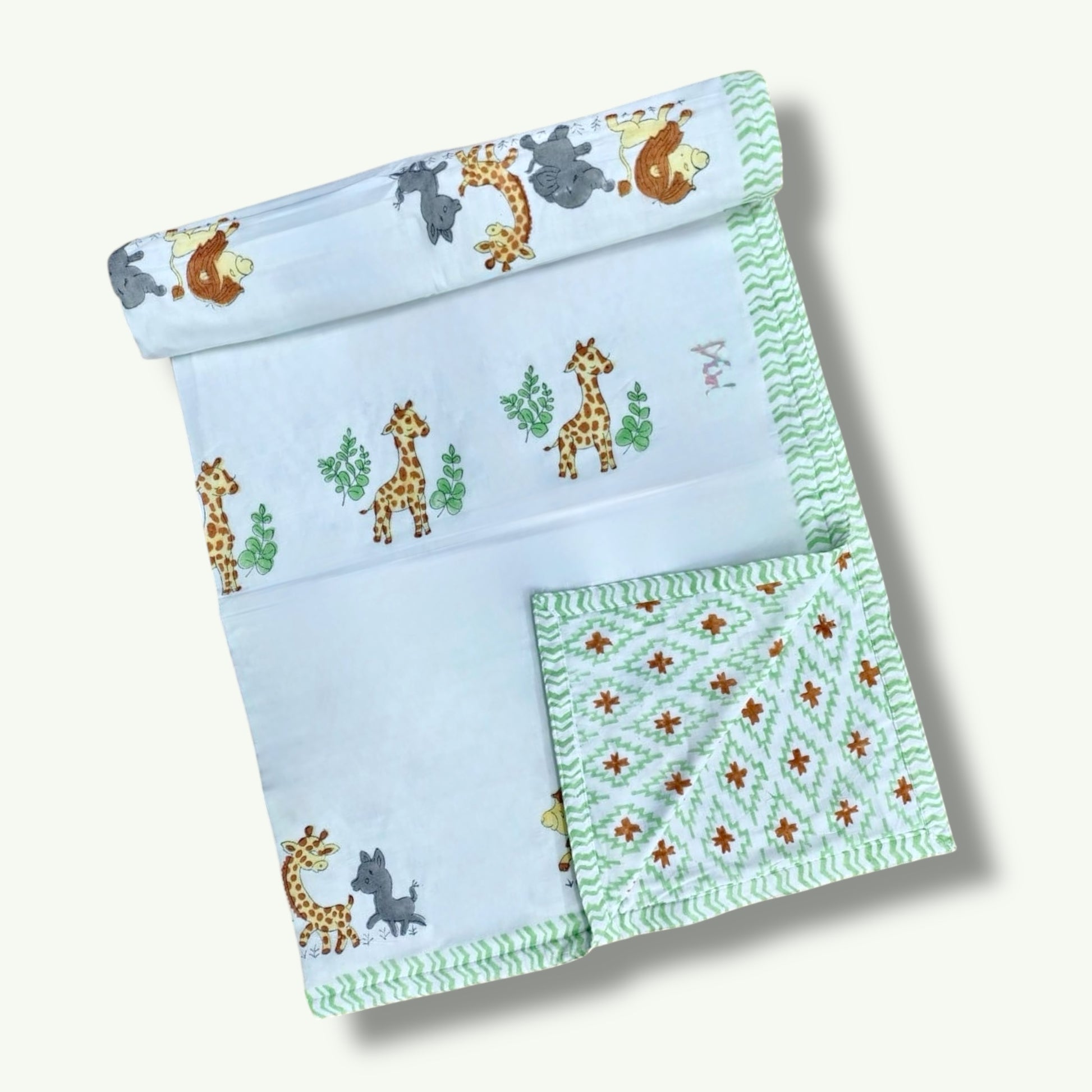 Giraffes Print Mul-Mul Cotton Dohars