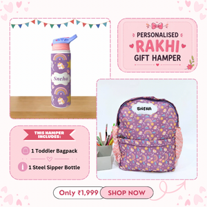 Todlers Backpack + Steel sipper bottle