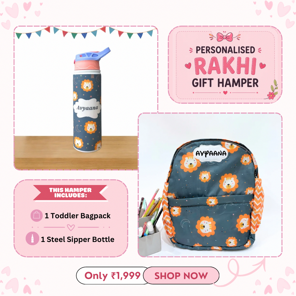 Todlers Backpack + Steel sipper bottle