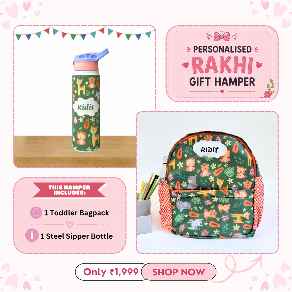 Todlers Backpack + Steel sipper bottle