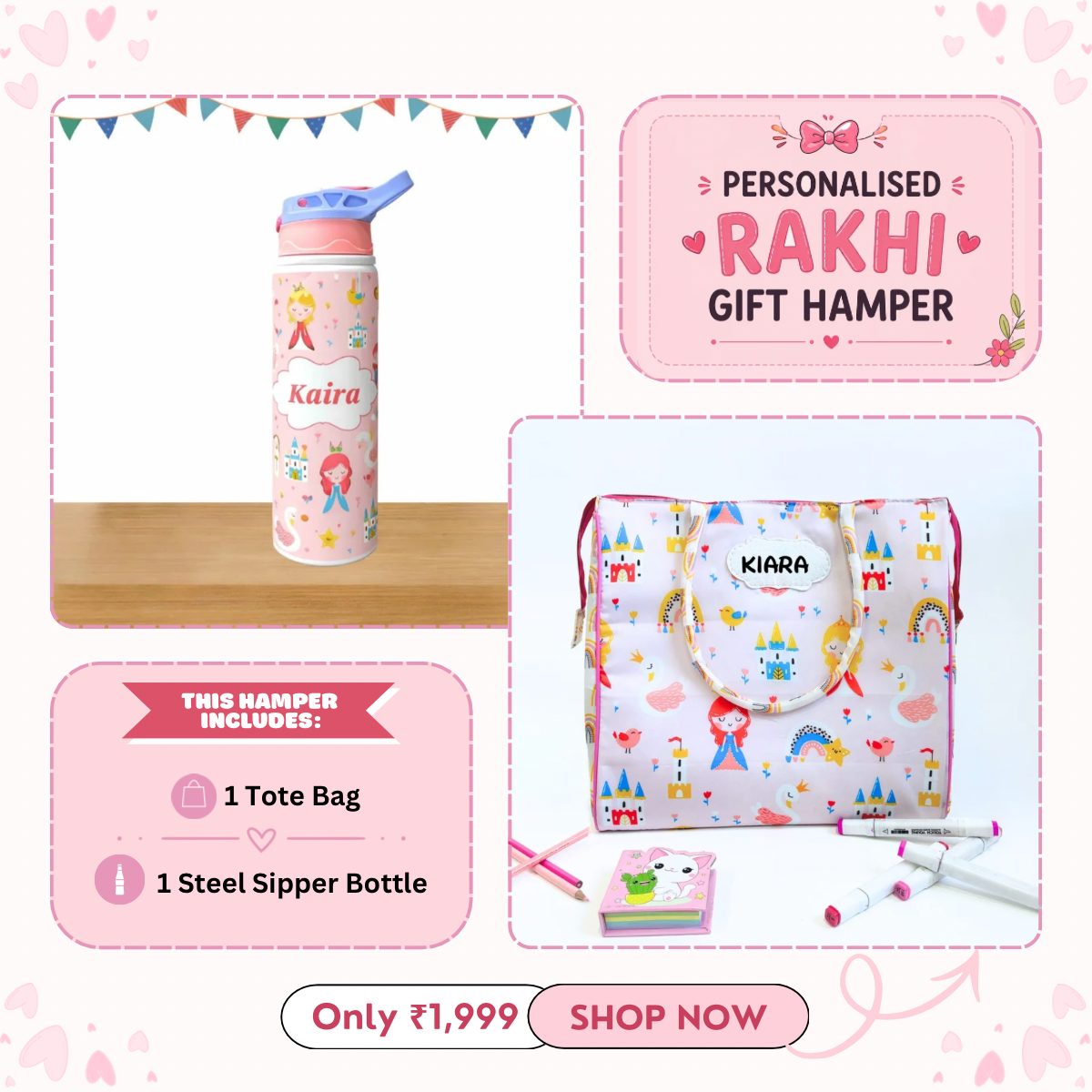 Tote Bag + Steel Sipper Bottle