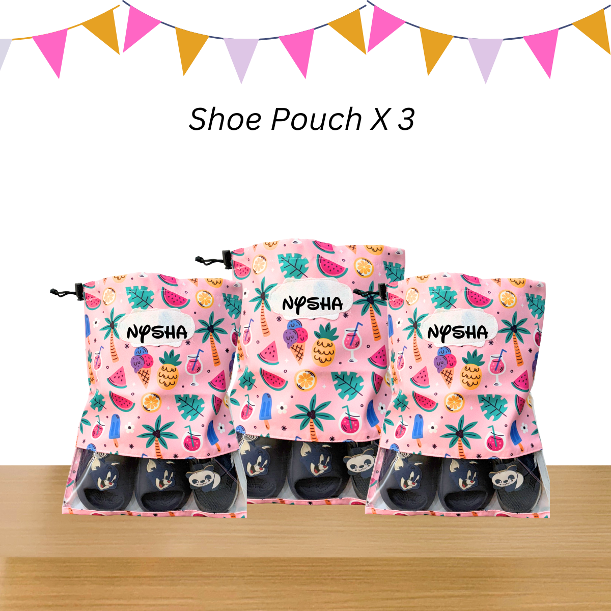 Whimsical Garden Shoe Pouches Combo