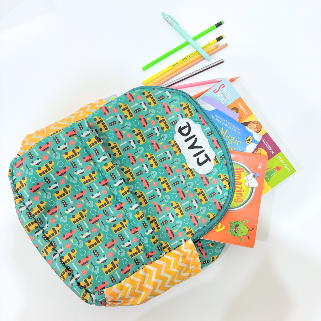 Car Print Toddler Backpack