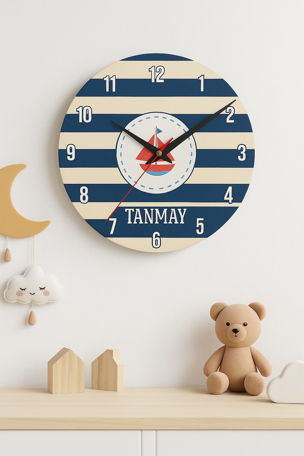 Sailboat Print Wall Clock