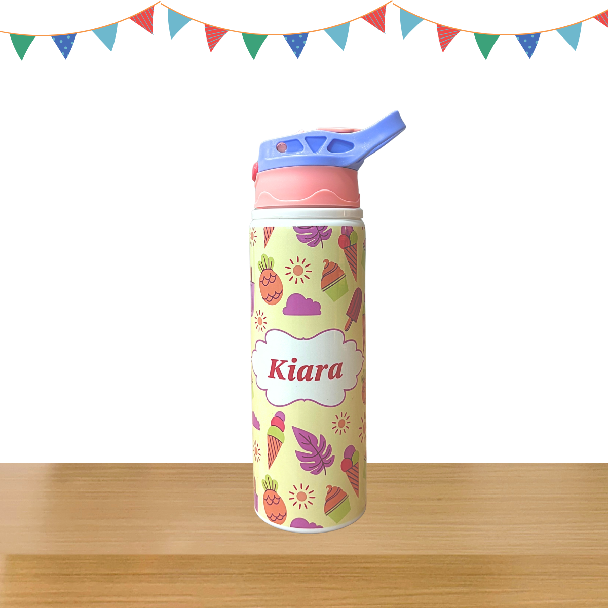 Ice-Cream Print Steel Sipper Bottle