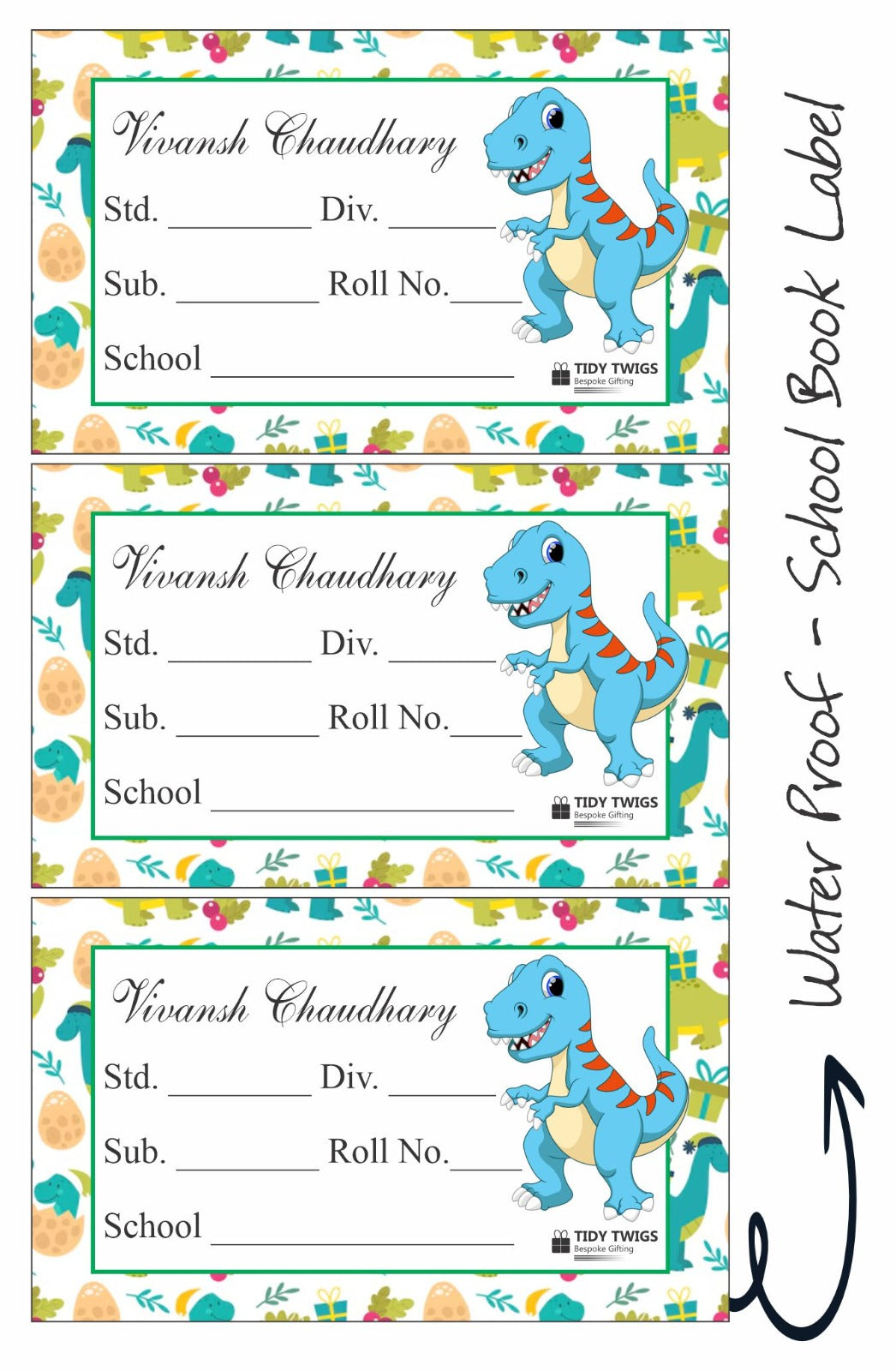 Dino Adventure School Notebook Labels
