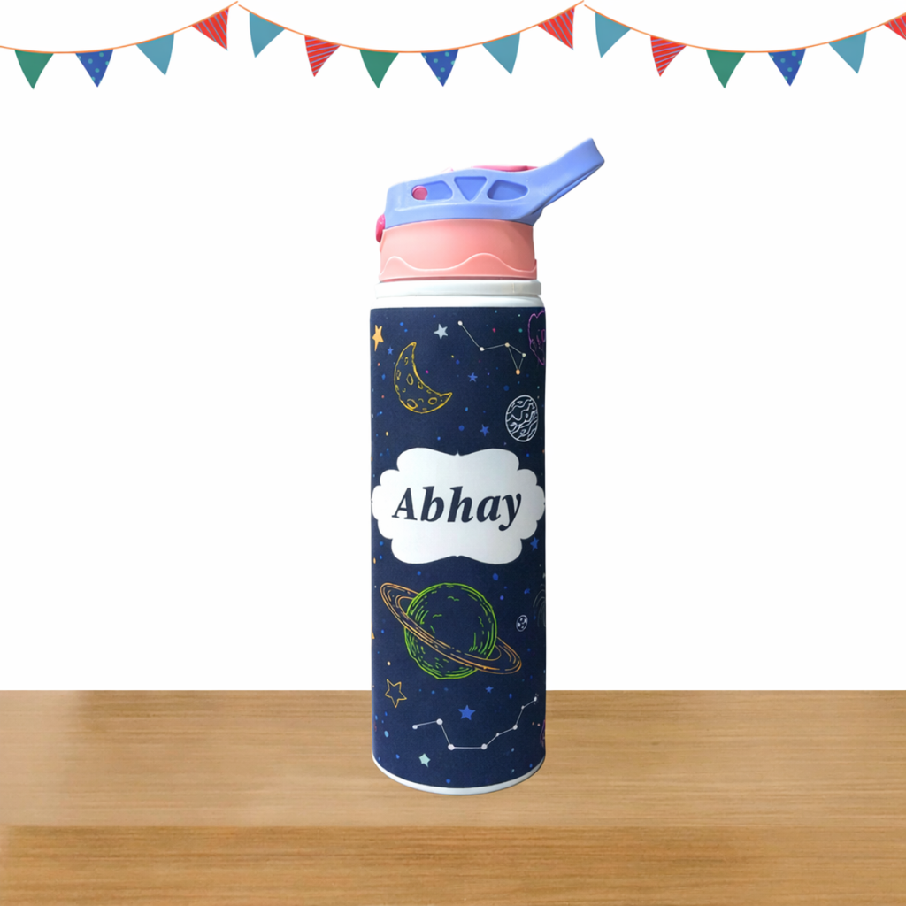 Space Print Steel Sipper Bottle