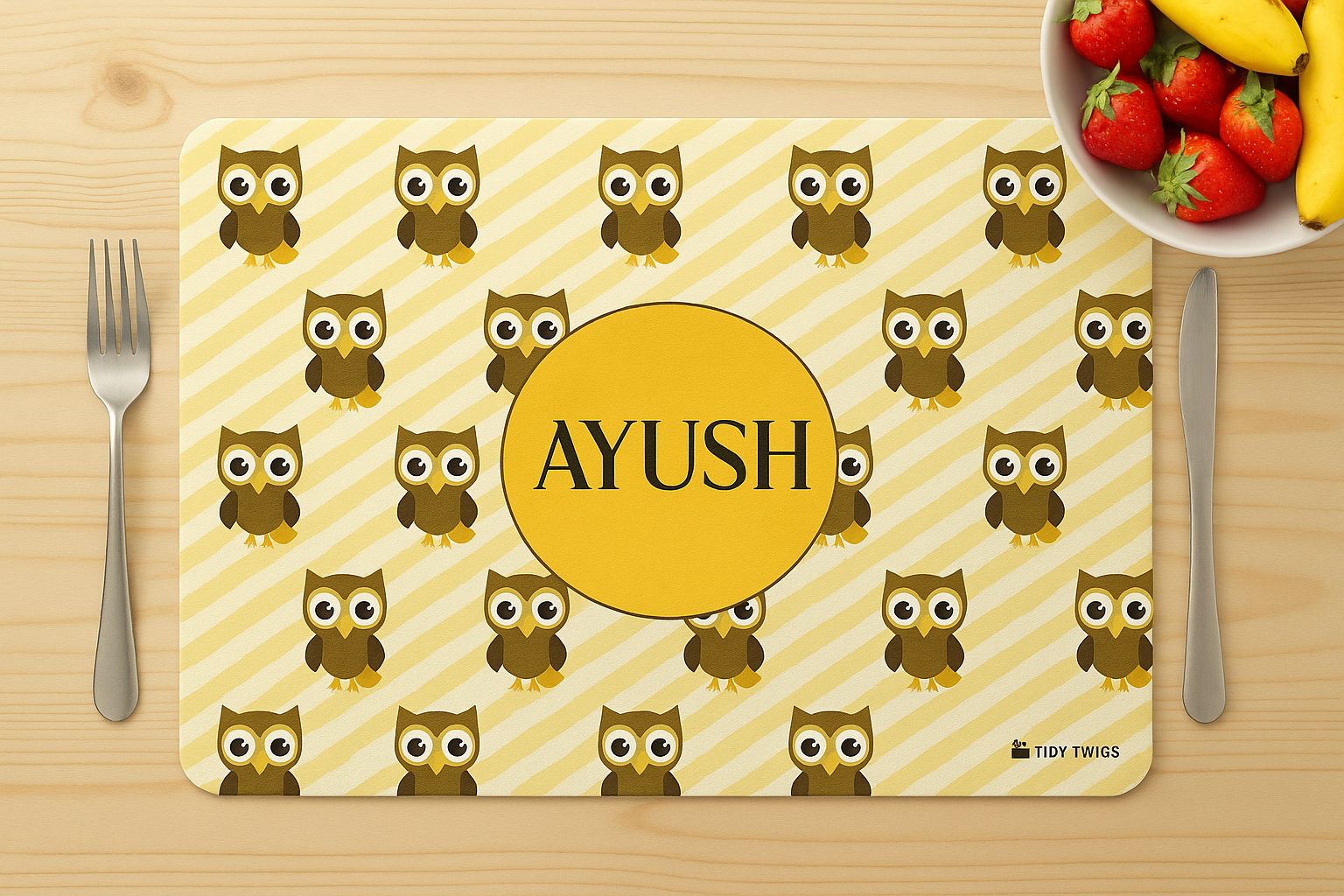 Owl Print Table Mat