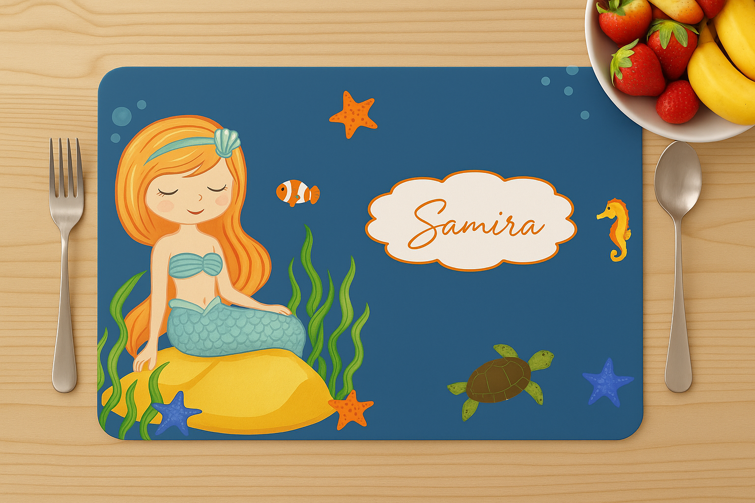 Mermaid Print Table Mat