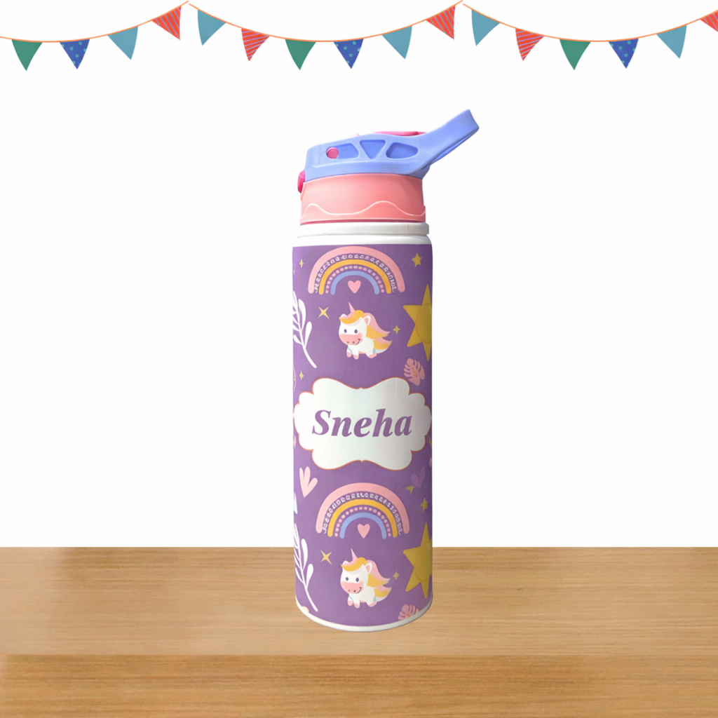 Unicorn Print Steel Sipper Bottle
